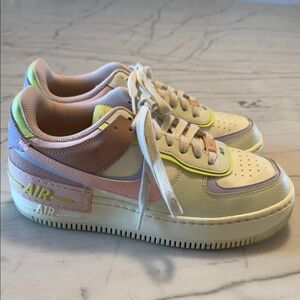 Nike Air Force 1 Sneakers - Cream, Pink, Yellow